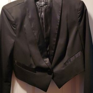 Cropped tuxedo jacket